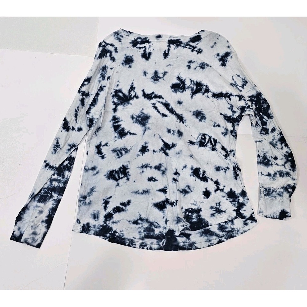 Atlanta Braves Women's T-shirt  Sz L New Era  Tie-dye Long Sleeve Blue/white - Picture 3 of 8
